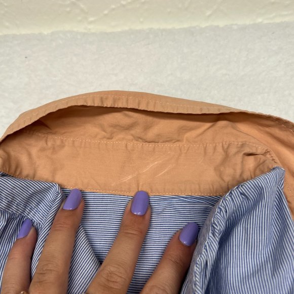 J. Crew | Pinstripe Tunic with Pockets and Tan Accents Long Sleeve Size XS - Picture 14 of 14